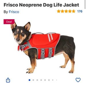 Red and grey reflective neoprene dog life jacket life vest flotation device